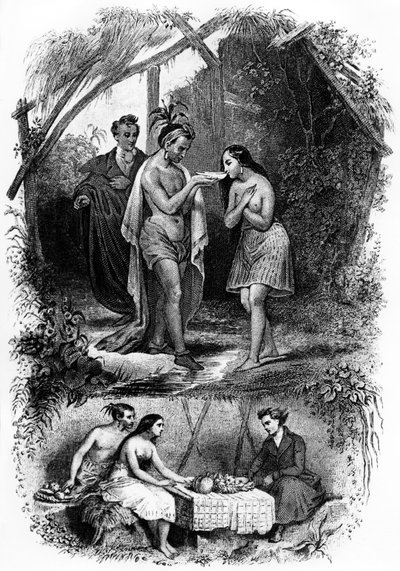 Illustrazione del romanzo "Les Natchez" di Francois Rene de Chateaubriand da French School