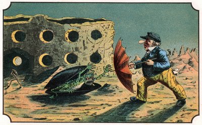Illustrazione del libro "Voyage dans la lune avant 1900" di A. de Ville-d