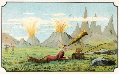 Illustrazione del libro "Viaggio nella luna prima del 1900" di A. de Ville-d