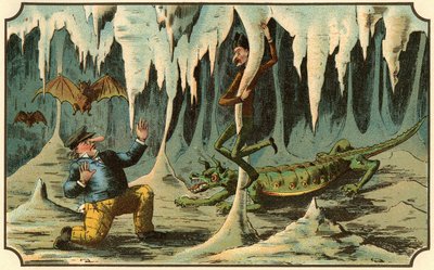 Illustrazione del libro "Viaggio nella luna prima del 1900" di A. de Ville-d
