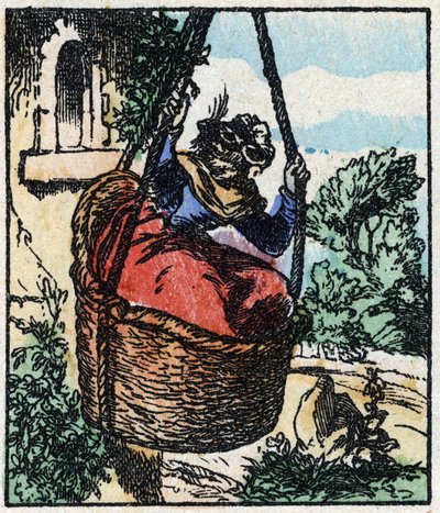 Illustrazione del racconto “Raminagrobis e i topi” Incisione su legno di Imaging Pellerin - Epinal, sd. Fine XIX secolo da French School