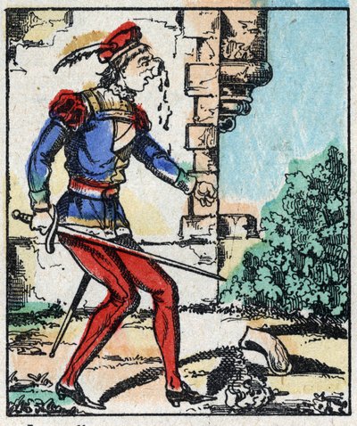 Illustrazione del racconto "Le avventure di Grand Flandrin". Incisione su legno di Imaging Pellerin - Epinal, sd. Fine XIX secolo. da French School