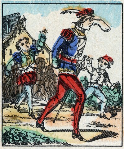 Illustrazione del racconto "Le avventure di Grand Flandrin". Incisione su legno di Imaging Pellerin - Epinal, sd. Fine XIX secolo da French School