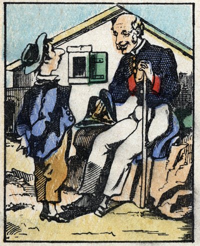 Illustrazione del racconto “Storia Veridica di Jeannot Serinet”. Incisione su legno di Imagery Pellerin - Epinal, fine XIX secolo. da French School