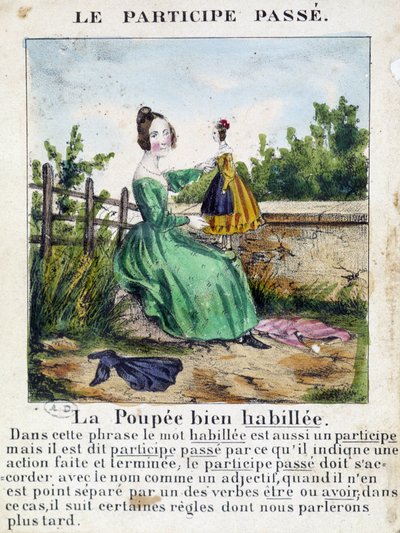 In "La grammaire en images", album di fogli, circa 1850 da French School