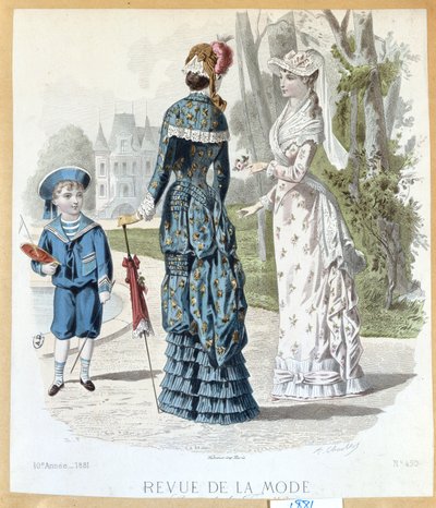 In un parco, da Revue de la Mode, 1881 da French School