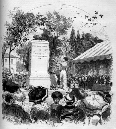 Inaugurazione del monumento dedicato al pittore Jean Baptiste Camille Corot (1796-1875) a Ville d