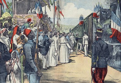 Inaugurazione della ferrovia che collega Thies a Kayes al Senegal, inizio del XX secolo da French School