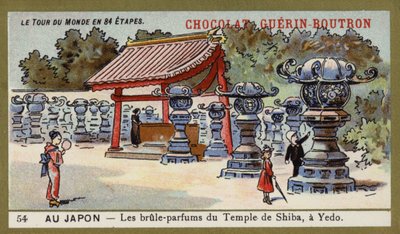 Bruciatori di incenso del Tempio di Shiba a Edo, Giappone da French School