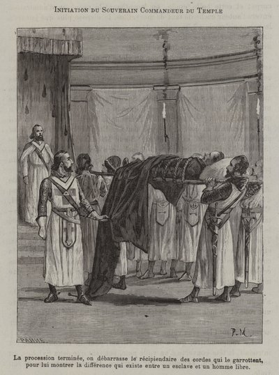 Iniziazione di un Comandante del Tempio (incisione) da French School