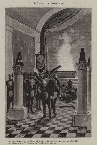 Iniziazione di un Principe Sovrano Rosa Croce (incisione) da French School