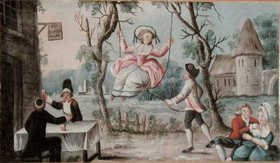 Insegna di locanda dipinta per una taverna raffigurante i Tre Ordini riuniti, circa 1789 da French School