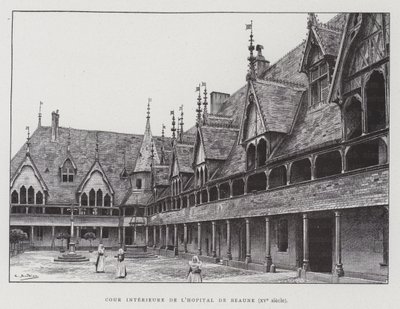 Cortile interno degli Hospices de Beaune da French School