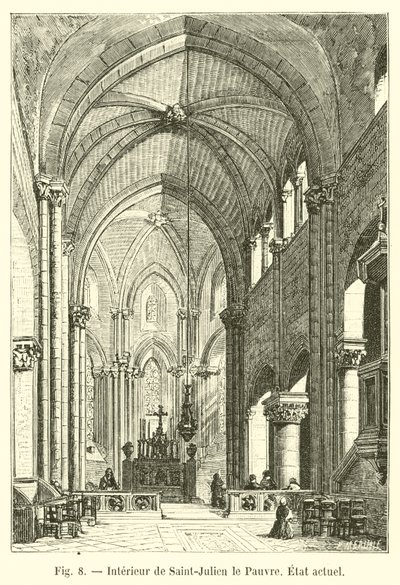 Interno di Saint-Julien le Pauvre, stato attuale da French School
