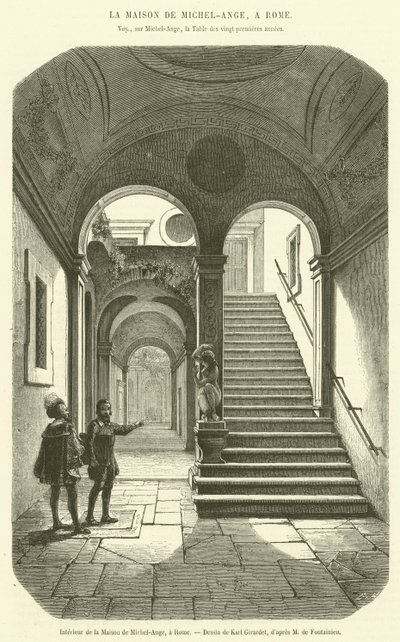 Interno della Casa di Michelangelo, a Roma da French School