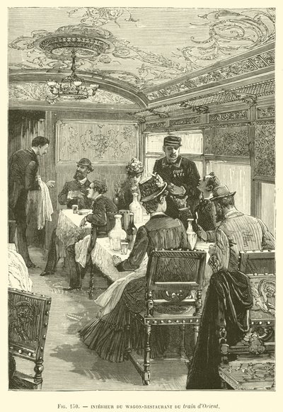 Interno del vagone ristorante del treno d
