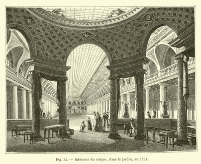 Interno del circo, nel giardino, nel 1791 da French School