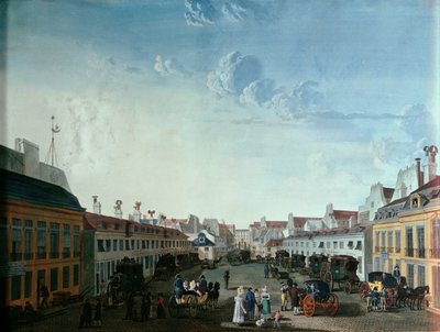 Cortile interno del Servizio Imperiale delle Diligenze, inizio XIX secolo da French School