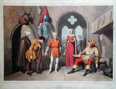 Interno di un castello nei Vosgi durante il XIV secolo da French School