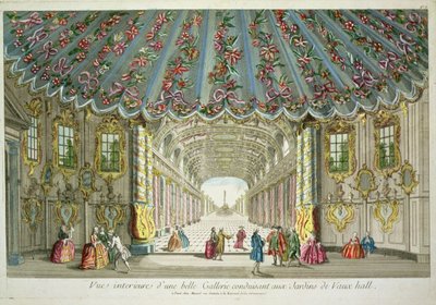 Interno di una galleria che conduce ai Vauxhall Gardens da French School
