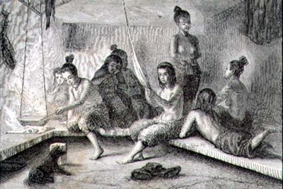 Interno di una capanna eschimese negli anni 1860 da French School