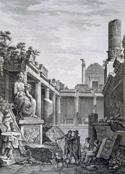 Interno delle Terme Romane, Nimes, da Antiquités de la France: Vol I, Monuments de Nimes da French School