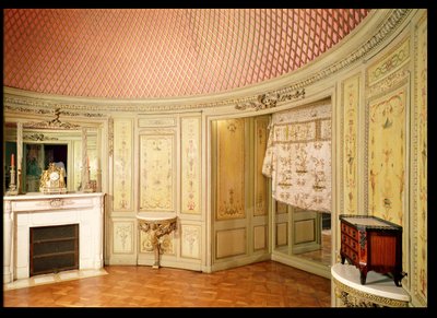 Interno del bagno decorato con pannelli di Christophe Huet (m.1759) da French School