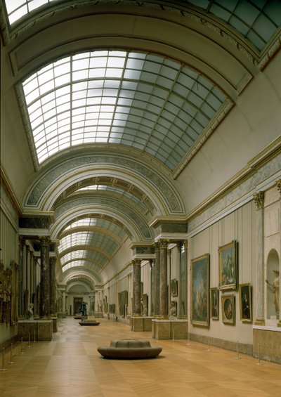 Vista interna della Grande Galerie, XVI-XIX secolo da French School