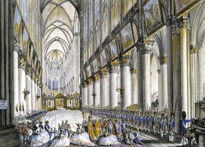 Vista interna di Notre-Dame de Paris, all