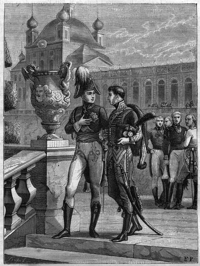 Intervista di Alessandro I di Russia (1777-1825) e Michel Duroc (1772-1813) a San Pietroburgo nell