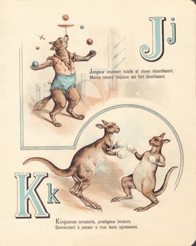 Volpe gioiosa, giocoliere, canguro, kickboxing da French School