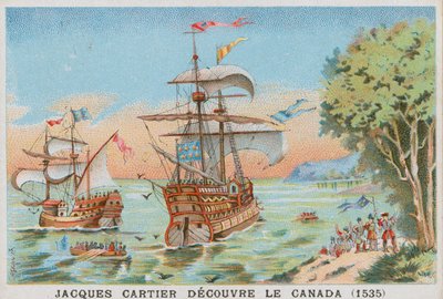 Jacques Cartier scopre il Canada, 1535 da French School