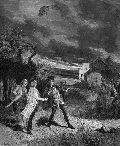 Jacques de Romas, fisico francese, sperimenta con un aquilone per catturare l
