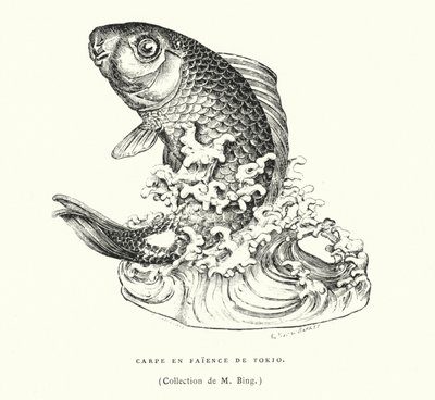 Carpa in faience giapponese da French School
