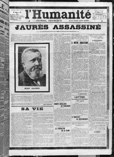 Jaurès assassinato, da L