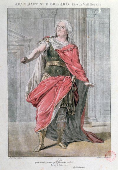Jean Baptiste Brisard nel ruolo di Vieil Horace nella tragedia Horace di Corneille da French School