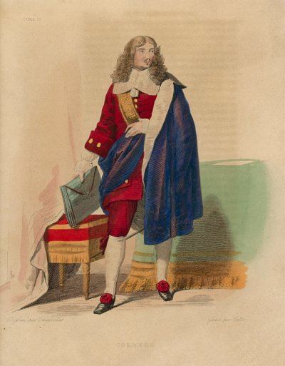 Jean Baptiste Colbert (incisione colorata) da French School