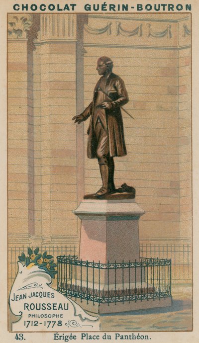 Jean-Jacques Rousseau, Filosofo, 1712-1778, eretta Place du Panthéon da French School