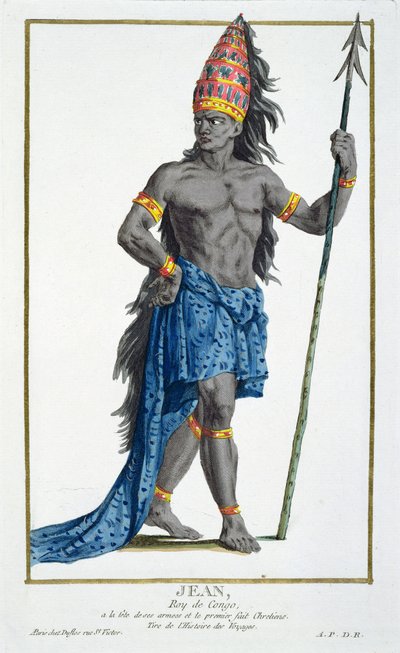 Jean, Re del Congo, inciso da Pierre Duflos (1742-1816), 1780 da French School