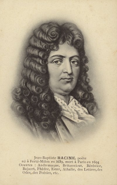 Jean Racine (1639-1699), drammaturgo francese (litografia) da French School