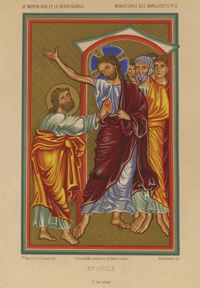 Gesù Cristo con le ferite della Crocifissione (cromolitografia) da French School