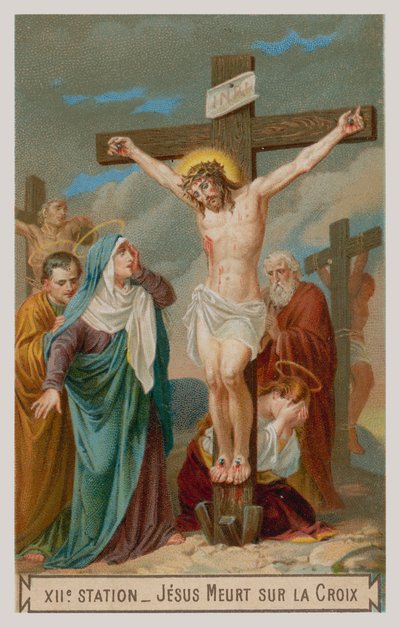 Gesù muore sulla croce. La dodicesima stazione della Via Crucis da French School