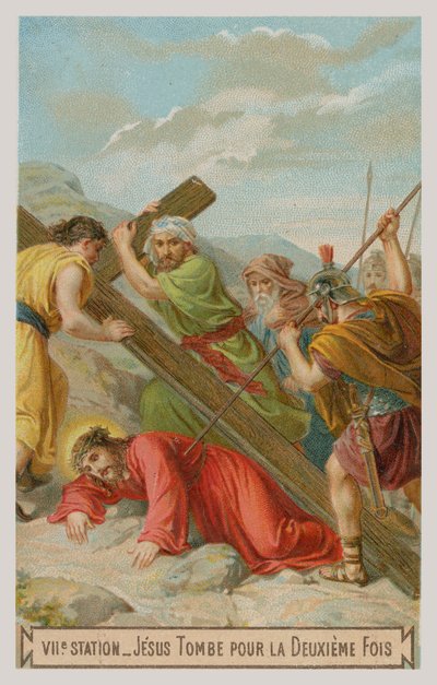 Gesù cade per la seconda volta. La settima stazione della Via Crucis da French School