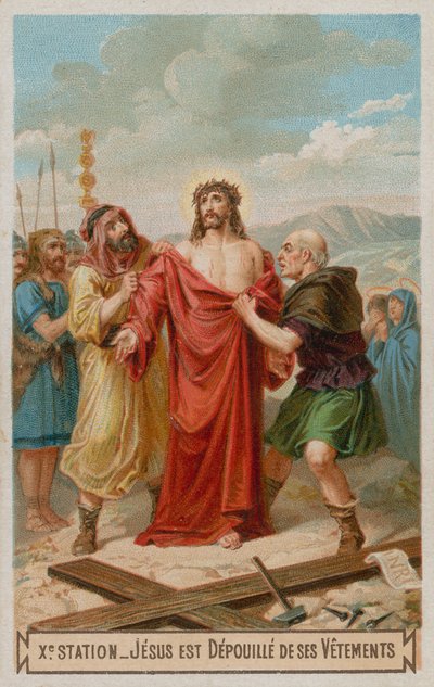 Gesù è spogliato delle sue vesti. La decima stazione della Via Crucis da French School