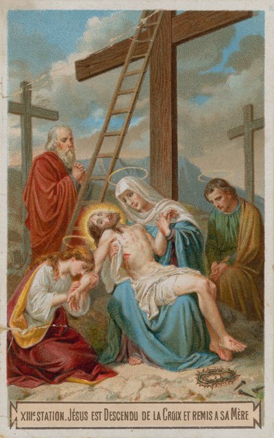 Gesù è deposto dalla croce e restituito a sua madre. La tredicesima stazione della Via Crucis da French School