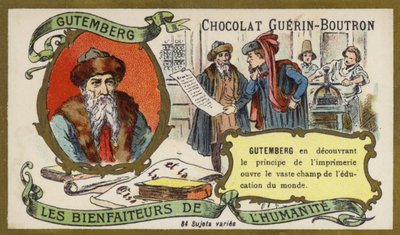 Johannes Gutenberg, incisore, inventore e stampatore tedesco da French School