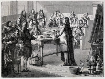 Joseph Black (1728 - 1799), chimico e fisico britannico, sperimenta il calore latente davanti agli studenti dell