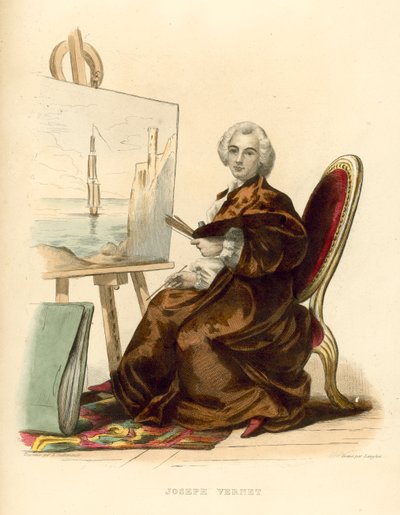Joseph Vernet (incisione colorata) da French School