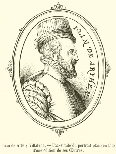 Juan de Arfe y Villafane, Fac-simile del ritratto posto all