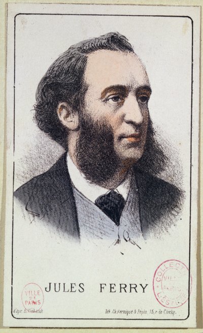 Jules Ferry (1832-93). illustrazione per un libro di testo scolastico, fine XIX secolo da French School